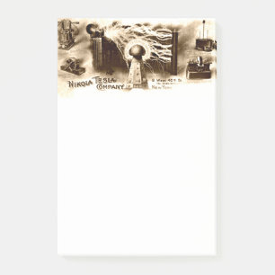 Vintage Tesla Letterhead Illustration Post-it Notes