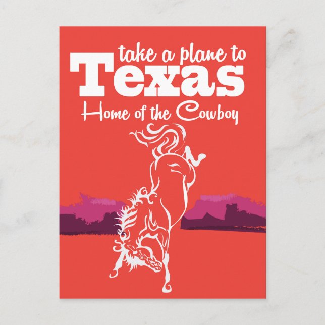 Vintage Texas Alternative Red Travel Poster Postcard (Front)