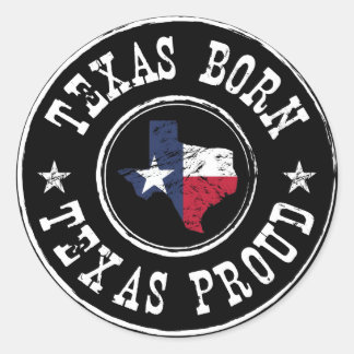 Vintage Texas born - Texas proud Classic Round Sticker