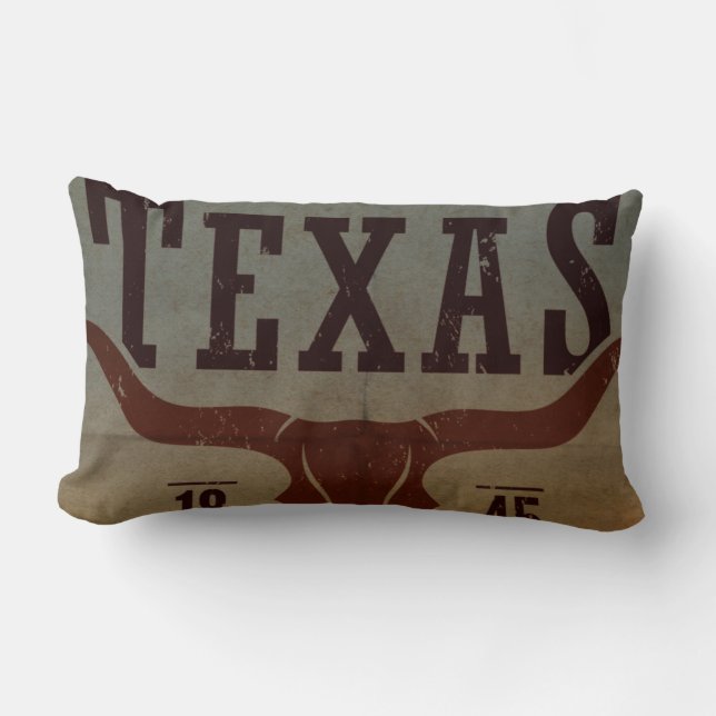 Vintage Texas Cowboy Lumbar Pillow (Front)