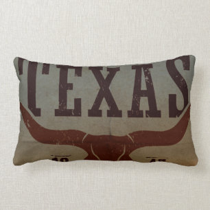 Vintage Texas Cowboy Lumbar Pillow
