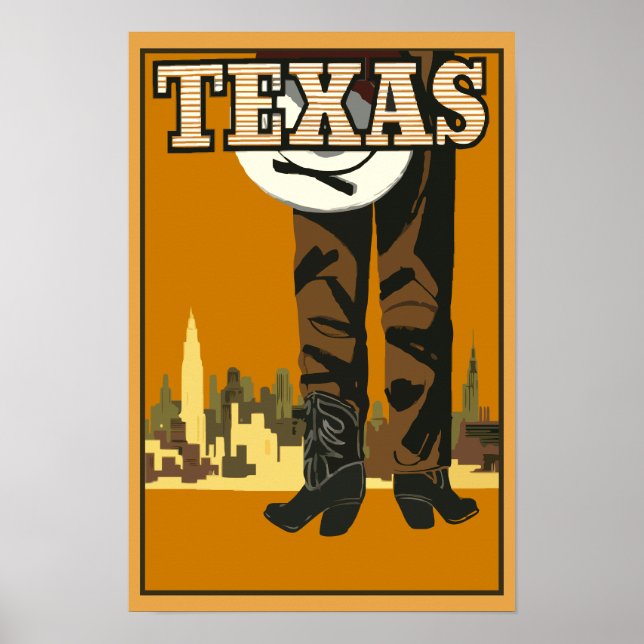 Vintage Texas Cowboy Poster (Front)