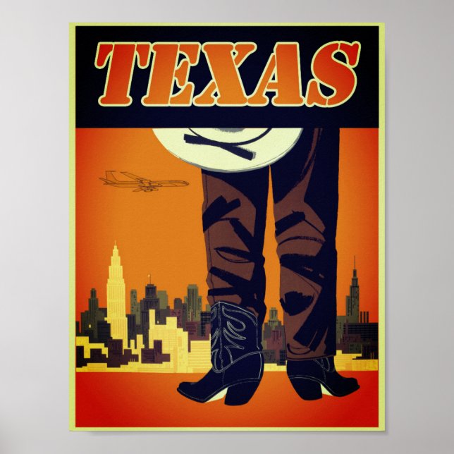 Vintage Texas Cowboy Poster (Front)