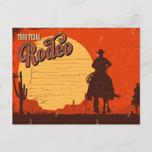 Vintage Texas Cowboy Rodeo Postcard