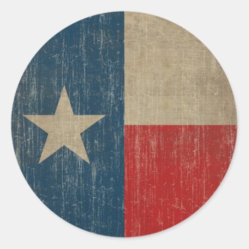 Vintage Texas Flag Classic Round Sticker