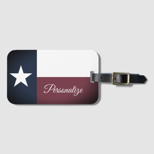 Vintage Texas flag travel luggage tag for suitcase