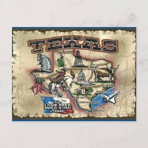Vintage Texas Lone Star State Postcard
