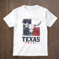 Vintage Texas Longhorn Bull Skull Distressed Flag