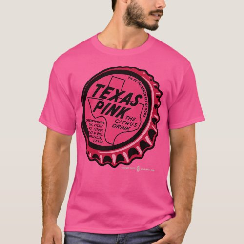 Vintage Texas Pink Soda Bottle Cap 1 T_Shirt