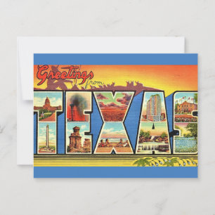 Vintage Texas State Greeting Postcard
