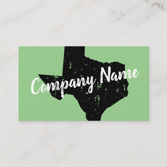 Vintage Texas state map business card template (Front)