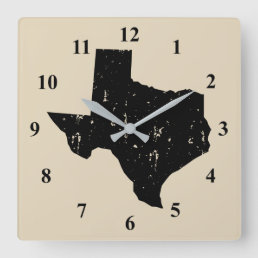 Vintage Texas state silhouette wall clock