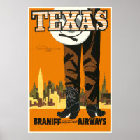 Vintage Texas Travel Poster
