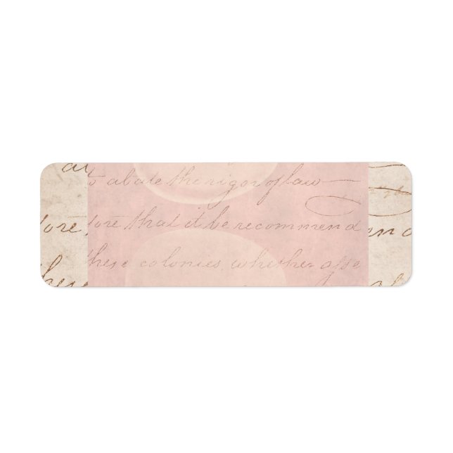 Vintage Text Colonial Script Parchment Paper Label (Front)