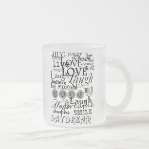 Vintage Text Life Advice Apparel and Gifts Frosted Glass Coffee Mug