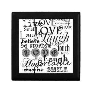 Vintage Text Life Advice Apparel and Gifts Keepsake Box