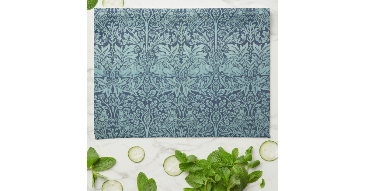 Vintage Textile Pattern Brer Rabbit William Morris Kitchen Towel | Zazzle