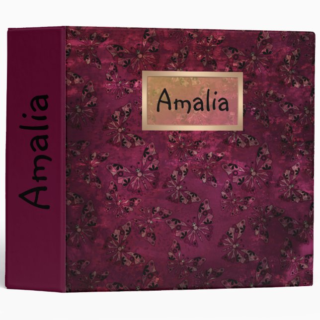 Vintage textiles 3 ring binder (Front/Spine)