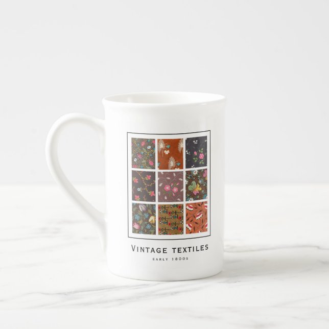 'Vintage Textiles' | Fine Bone China Mug (Left)
