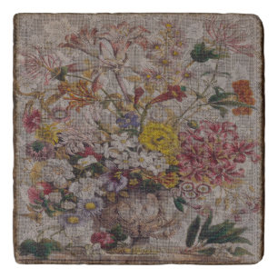 Vintage Textiles Marble Stone Trivet