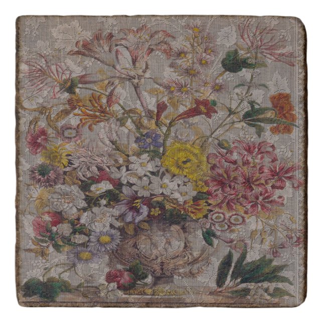 Vintage Textiles Marble Stone Trivet (Front)