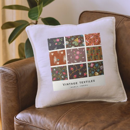 Vintage Textiles throw pillow  Designer pattern