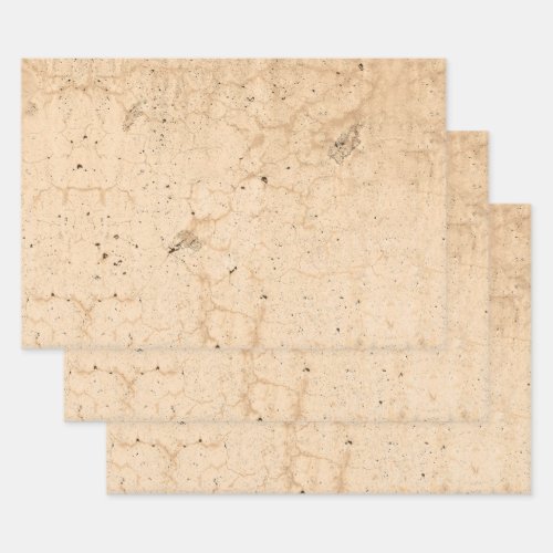 Vintage Texture Antique Beige Country Rustic Wrapping Paper Sheets