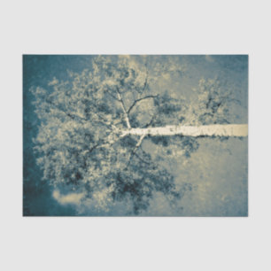 Vintage Texture Forest Tree Against Gray Sky Tissue Paper