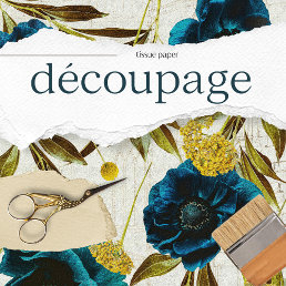 Vintage Texture Rustic Floral Decoupage Tissue Paper