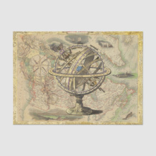 Vintage Texture Rustic Map Nautical Decoupage Tissue Paper