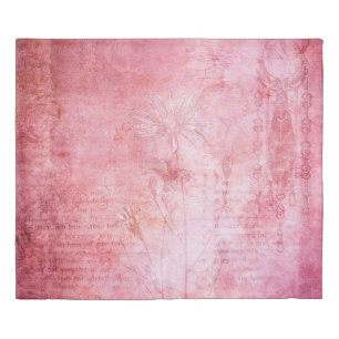 Vintage texture scrapbook pink duvet cover