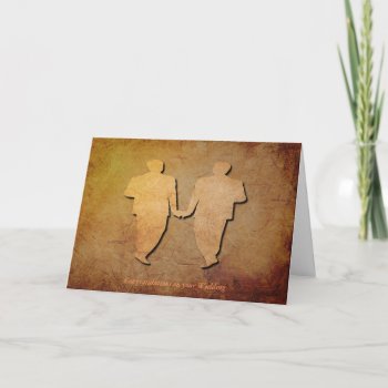 Vintage Texture Wedding Card For Gay Men by AGayMarriage at Zazzle