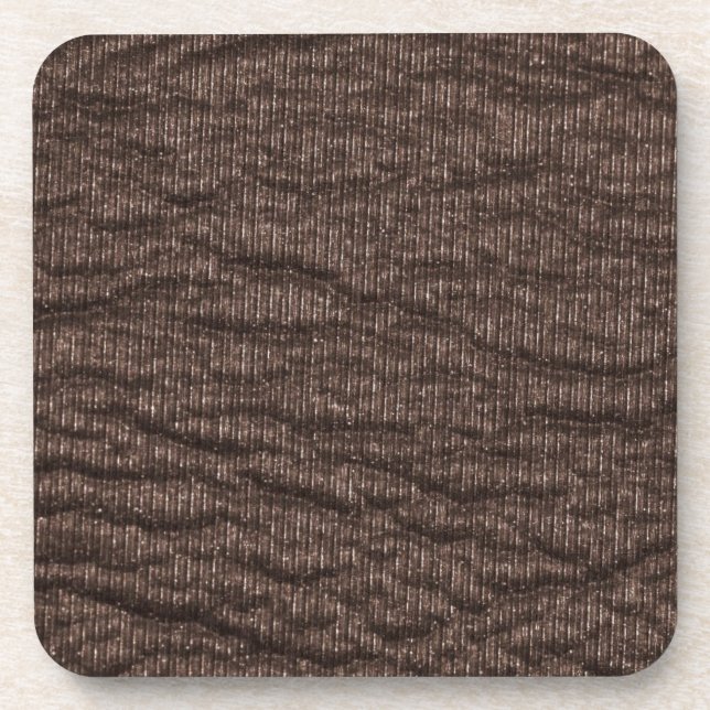 Vintage Textured Brown Leather Coaster (Front)