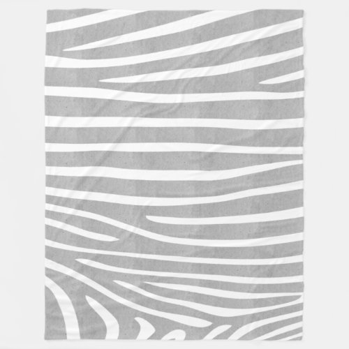 Vintage Textured Zebra Print Pattern Neutral Grey Fleece Blanket