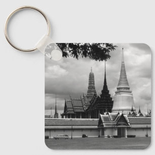 Vintage Thailand Bangkok Chapel Royal Palace view Keychain