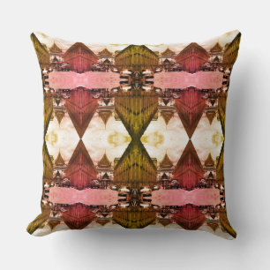 Vintage Thailand Bangkok Royal palace Postcard Dra Throw Pillow