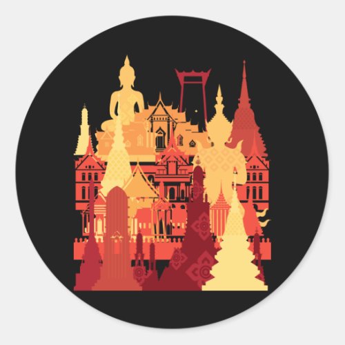 Vintage Thailand Classic Round Sticker