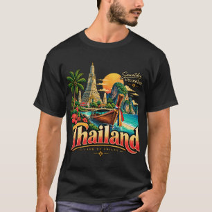 Vintage Thailand Travel Art Landmark T-Shirt