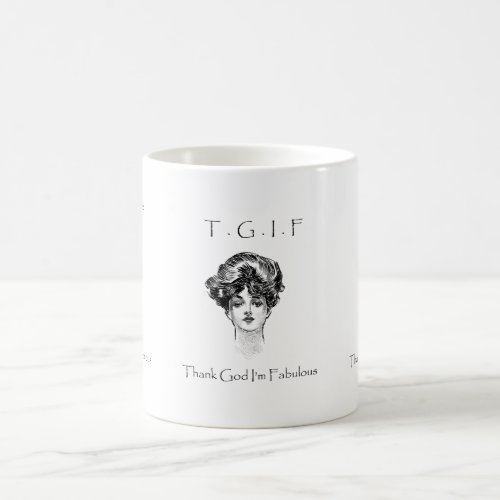 Vintage Thank God Im Fabulous Mug