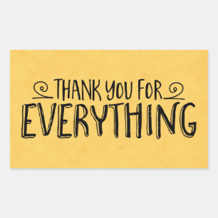Vintage Thank You Black & Yellow Gold Rectangular Sticker