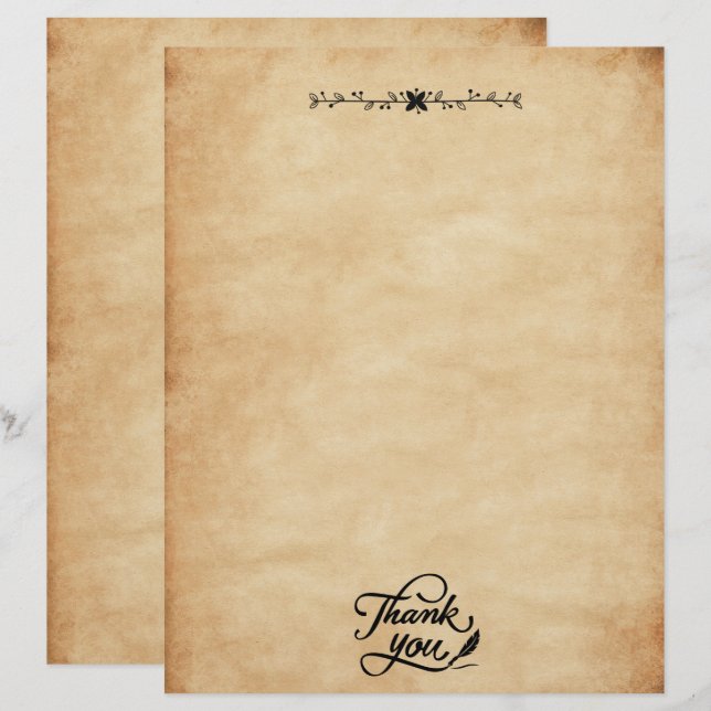 Vintage Thank You Creative Cool Letterhead (Front/Back)