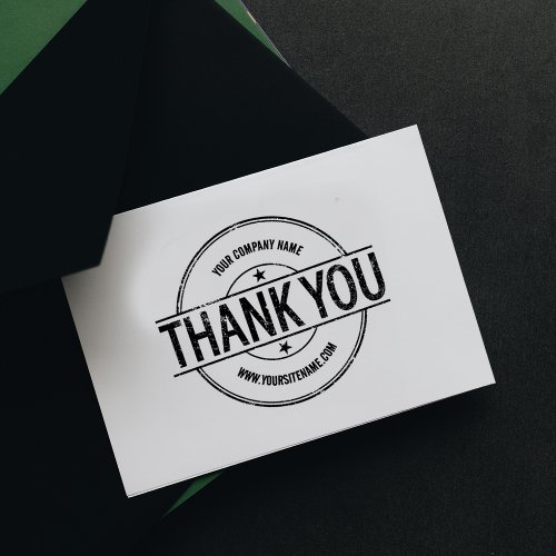 Vintage Thank You Custom Business and Site   Rubber Stamp