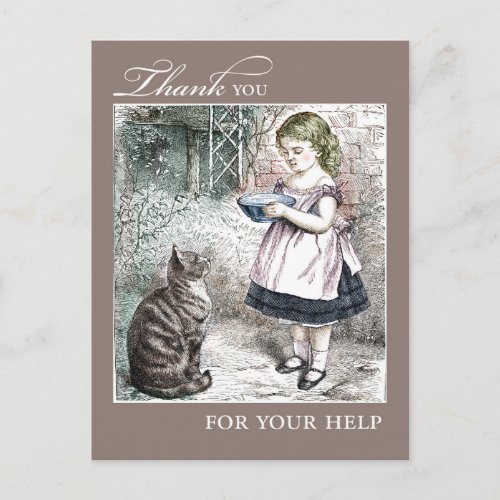Vintage Thank You For Your Help Postcard