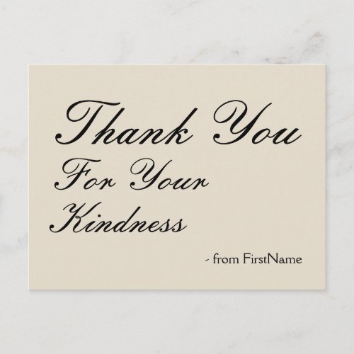 Vintage Thank You For Your Kindness Postcard