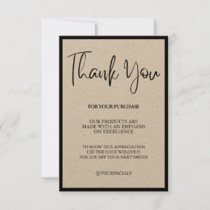 Vintage Thank you Kraft Media Insert