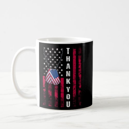 Vintage Thank You USA Flag for Veterans Day  Coffee Mug