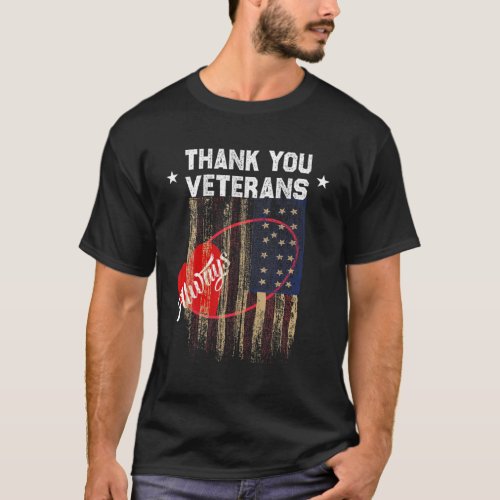 Vintage Thank You Veterans Combat Boots Flower Vet T_Shirt