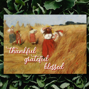 Vintage Thankful Grateful Blessed Harvest Tetmajer Holiday Card