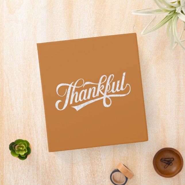 Vintage Thankful Thanksgiving Fall Gift 3 Ring Binder (In Situ)