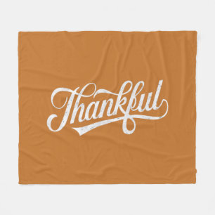 Vintage Thankful Thanksgiving Fall Gift Fleece Blanket